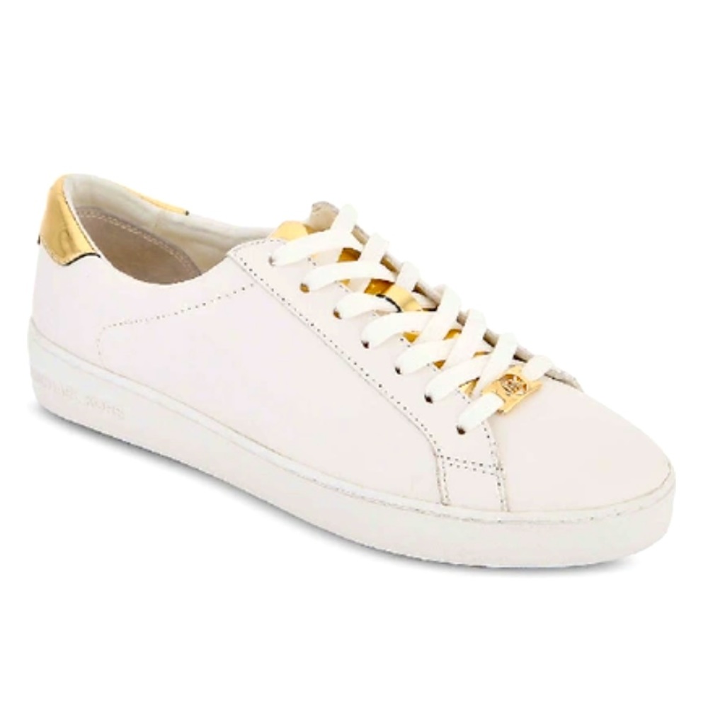 Michael Kors ‘Irving’ White & Gold Women’s Sneakers Shoes Size 7 M